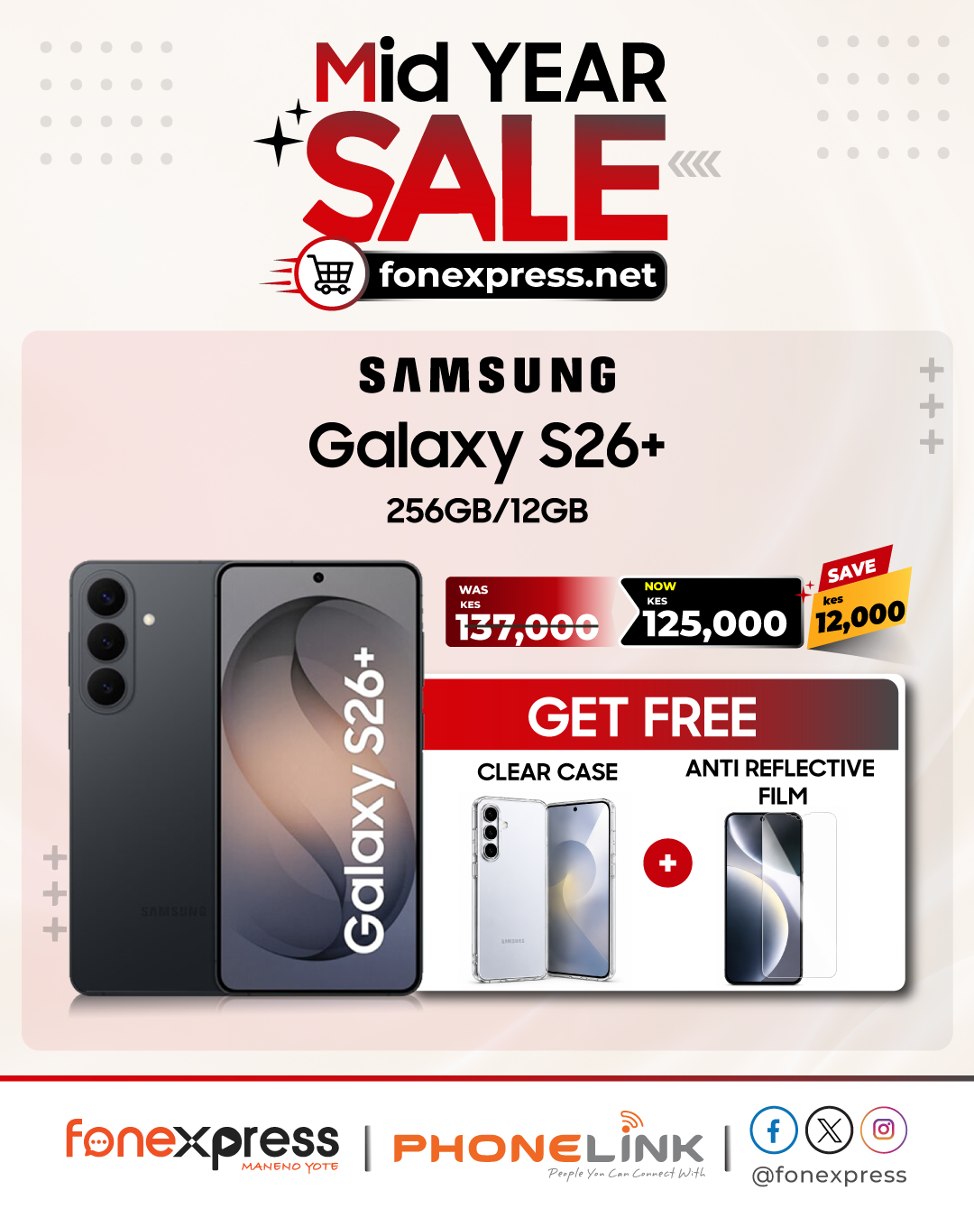 Samsung Galaxy S26 Plus 5G smartphone with premium design and advanced Galaxy AI features