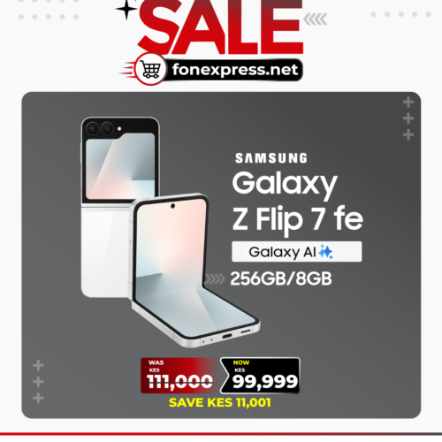 Samsung Galaxy Z Flip7 FE foldable smartphone with cover display and dual rear cameras