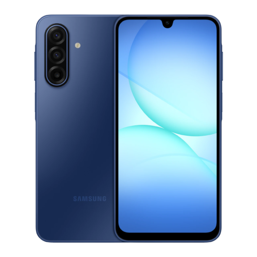 Samsung Galaxy A17 smartphone front and back view Samsung Galaxy A17 sleek design display and rear camera Samsung Galaxy A17 Android smartphone with triple camera