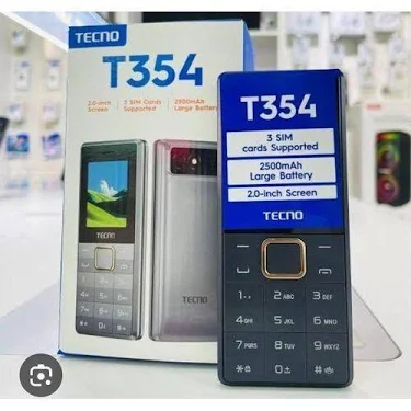 Tecno T354 feature phone with 2.0-inch display, Triple SIM, 2500mAh battery, Type-C charging, Wireless FM Radio, Bluetooth, and LED torch – available at Fonexpress Kenya