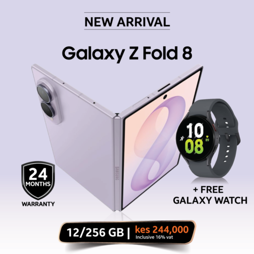Samsung Galaxy Z Fold8 256GB RAM foldable smartphone with Galaxy AI, Snapdragon 8 Elite Gen 5 processor, dual 50MP cameras and 7.6-inch Dynamic AMOLED display available at Fonexpress Kenya.